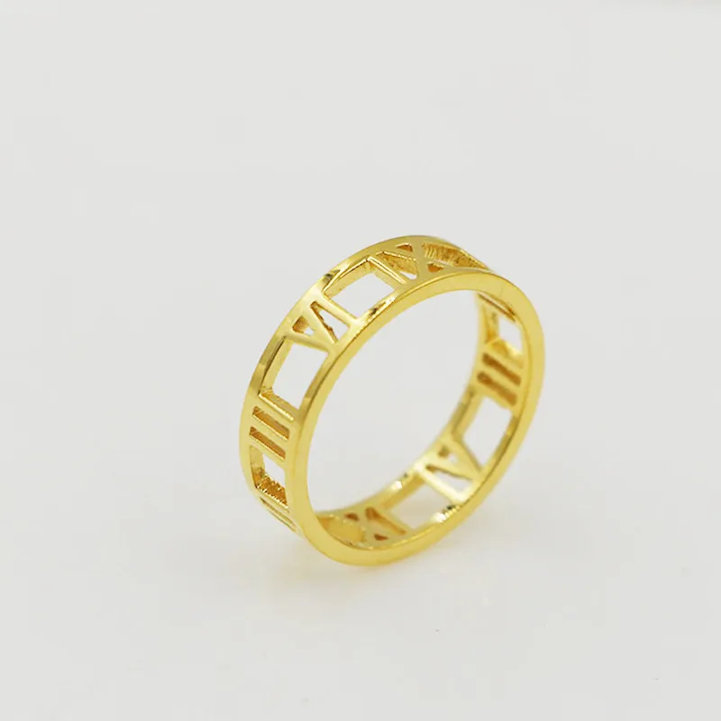 Модные украшения tyme Новое римское кольцо для женщин и мужчин цифровая широкая оправа на леске палец титановый золотой цвет и серебро для влюбленных Кольцо