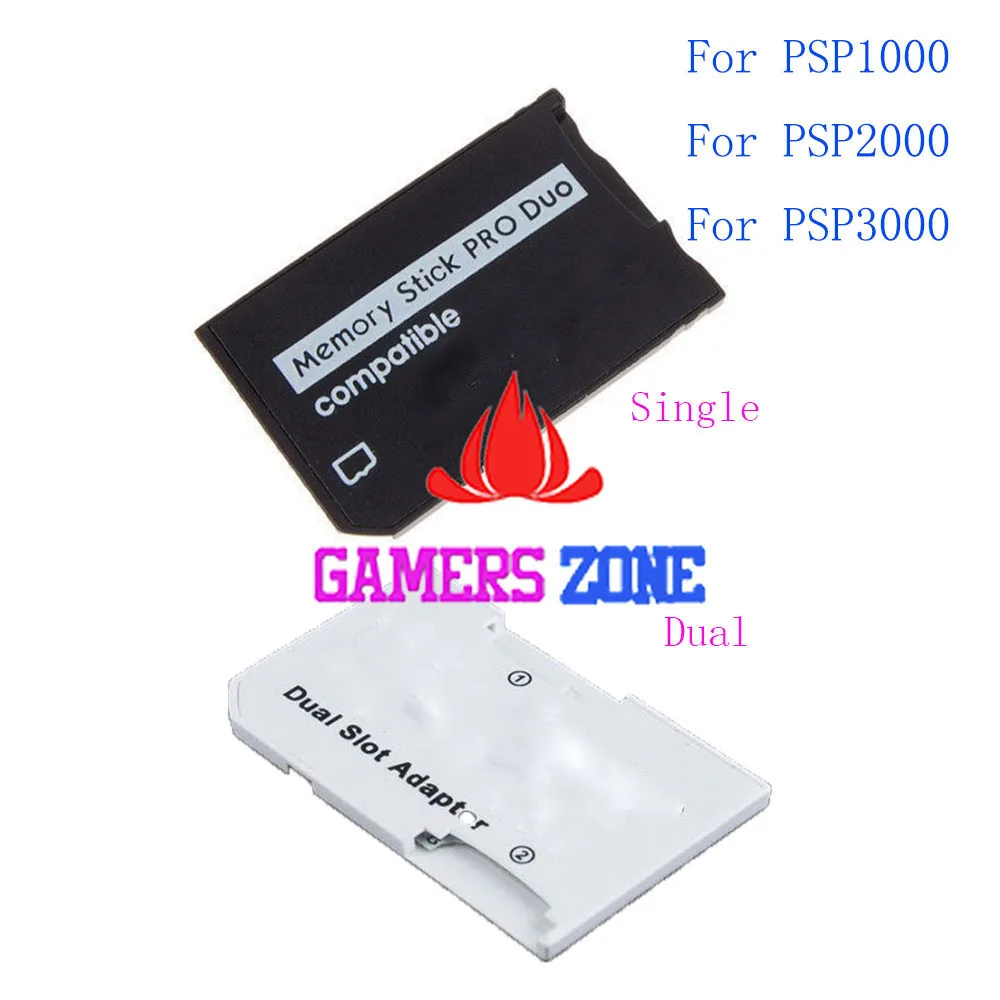 

Micro SD TF to Memory Stick MS Pro Duo For PSP 1000 2000 3000 Card Dual 2 Slot Adapter Converter