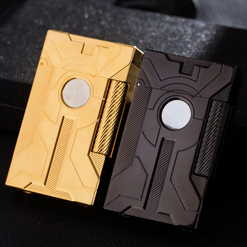 Memorial Iron Man Metal Cigarette Lighter Dupont Memorial Flame Tobacco