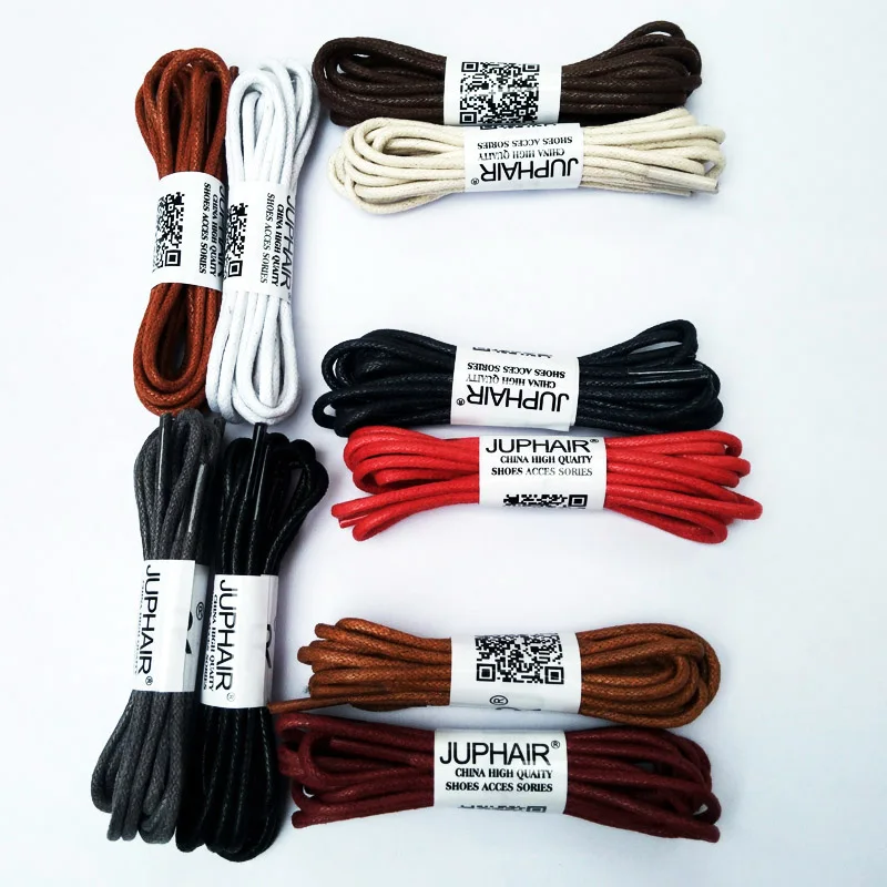 1 Pair 80-160 cm Waxed Cord Colored Shoelaces Leather Laces Shoe Loading Lace for Sports Canvas Sneaker Boots Shoes Cord  Unisex