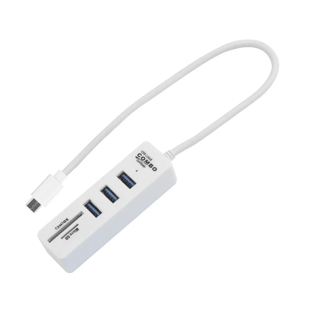 USB 3.0 Type C COMBO Multi Hub 3.5 To 3 Ports Multi Card Reader Sd/Cf/C Type Micro Usb Otg Splitter Adapter For Computer Phone 