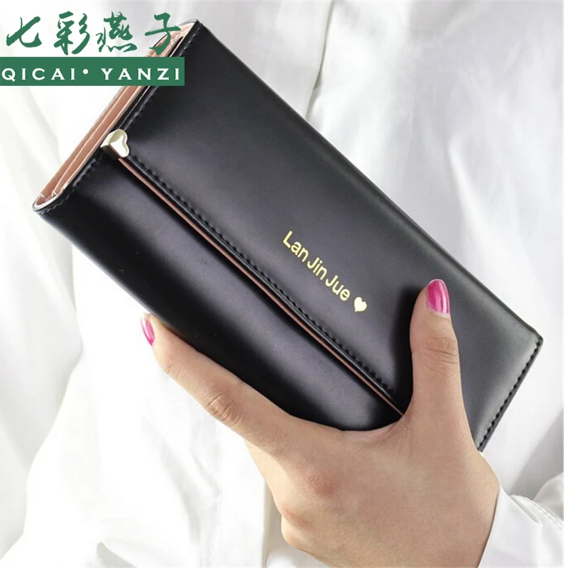 2016 Quality Guarantee Women Fashion Long Wallet Handbags Ladies Wallet Leather Bag Popular Purse Card Holder Free Shipping N682