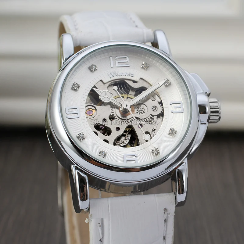 Женские часы Winner, новейший дизайн, женские часы, высокое качество, Заводской магазин, модные наручные часы, цвет белый, WRL8011M3S10