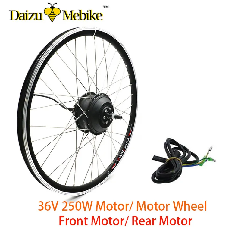 

36V 250W Electric Bike Motor Wheel with Rim Spokes Front Rear Brushless Gear Hub Motor Wheel 6/7 Freewheel Suitable V Disc Brake