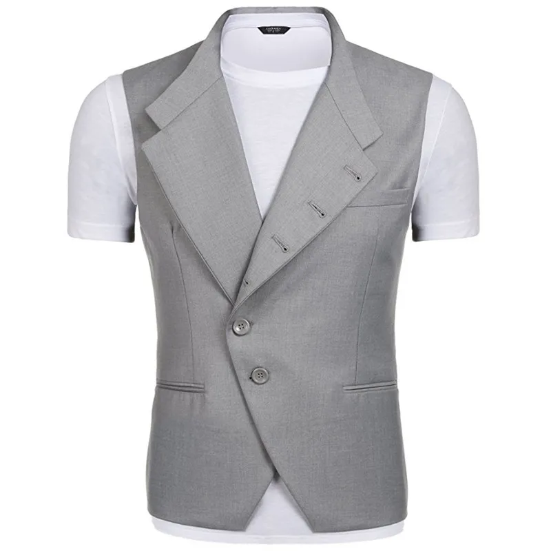 Custom Made New Style Men's Single Breasted Sleeveless Slim Fit Wedding