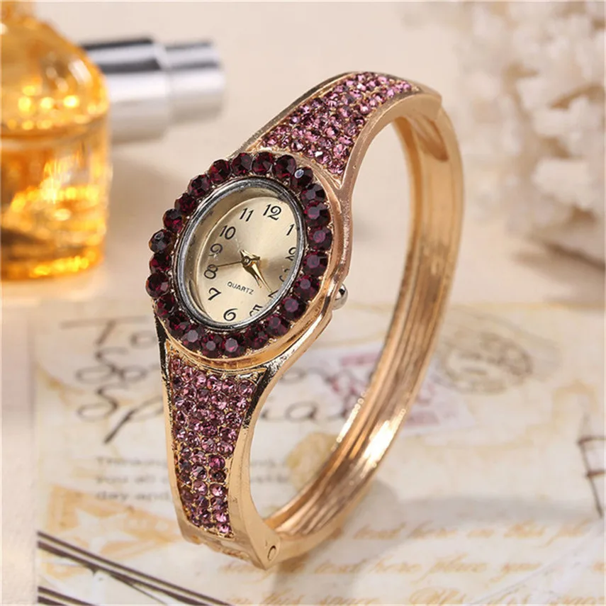 

2019 new brand Women Oval Full Diamond Bracelet Watch Analog Quartz Movement Wrist Watch #0815 B