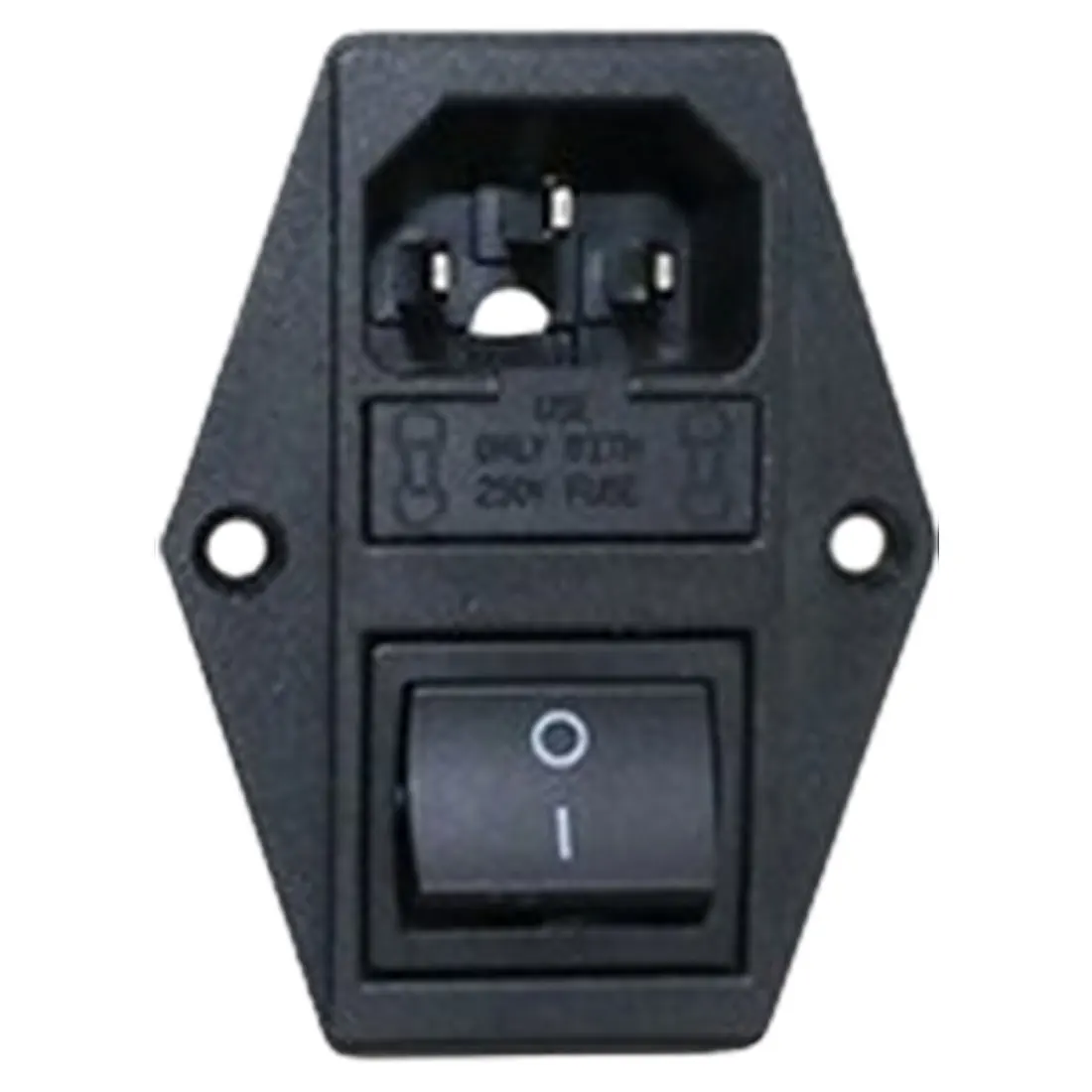 

3 Pin C14 Black Fuse Switch Male Power Socket 10A 250V Inlet Module Plug