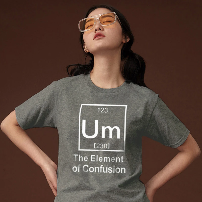 

New 100% Cotton Harajuku Student Girl Tshirt Chemical symbol letter print Women Short Sleeve Tops & Tees Fashion Casual T Shirt