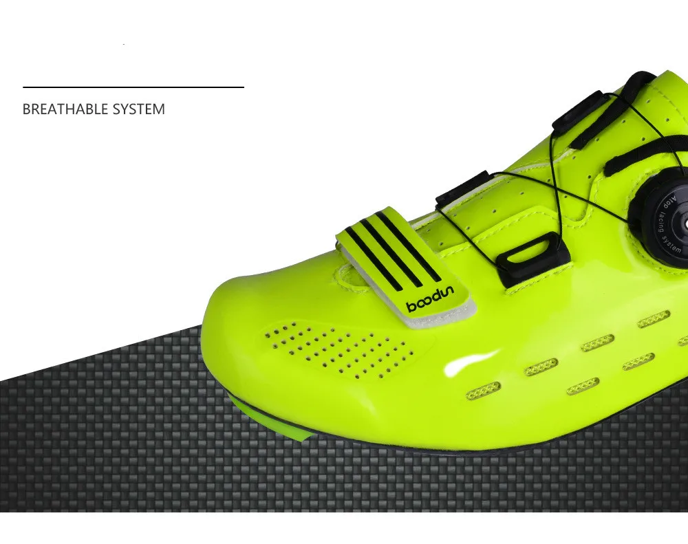 Boodun Мужская обувь для велоспорта из углеродного волокна, обувь для шоссейного велосипеда из углеродного волокна, Ультралегкая дышащая нескользящая обувь для триатлона SPD