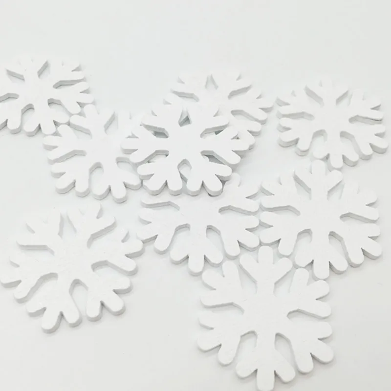 

10Pcs New year Wooden Snowflake christmas gift Tree Hanging Ornament New-Year tree decorations home christmas hanging ornaments