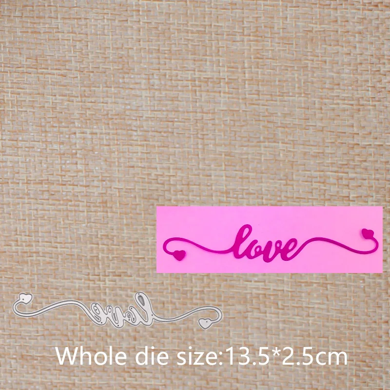 

Heart and love Letters Metal Cutting Dies For DIY Scrapbooking Embossing Photo Album Paper Cards mold 135*25 mm