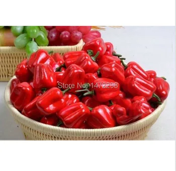 

100pc artificial color sweet pepper faux fruit fake Bell Pepper for home kitchen artificial flower red