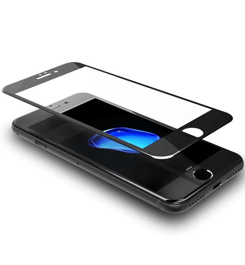 3D закаленное стекло с закругленными краями для iPhone 7, 6, 6s Plus, полное покрытие, защитная пленка премиум-класса, защитный чехол