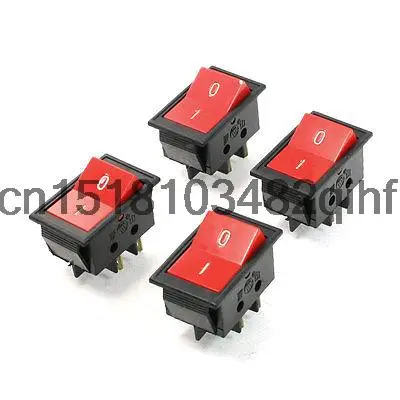 

4 Pcs Red Button On/Off DPDT Boat Rocker Switch 6A/250V 10A/125V AC