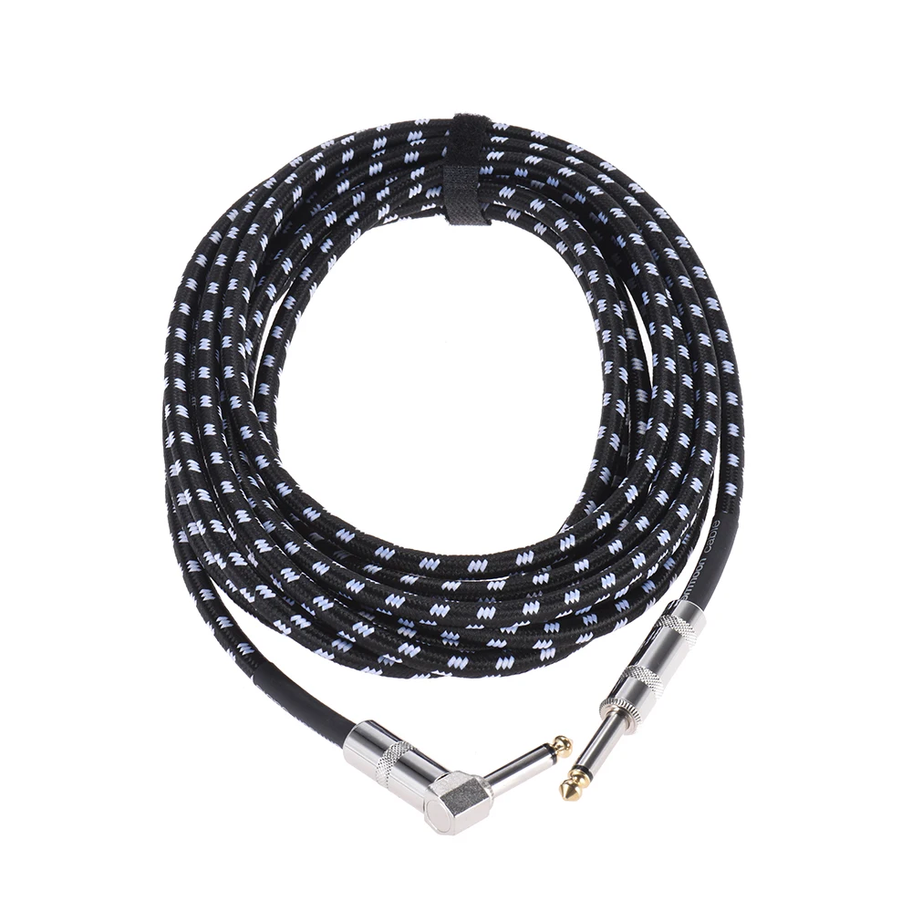 Ammoon Электрогитара Бас музыкальный инструмент кабель 3 м/6 м две длины черный и белый плетеный оболочка гитарный инструмент кабель