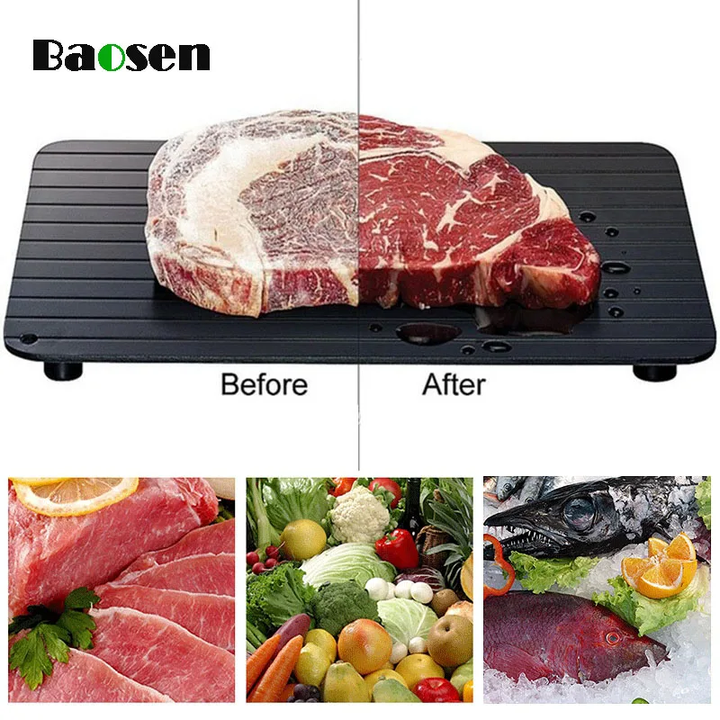 Baosen Fast Defrosting Tray Defrost Meat or Frozen Food Quickly Without Electricity Microwave Meat Poultry Tool Kitchen Gadgets