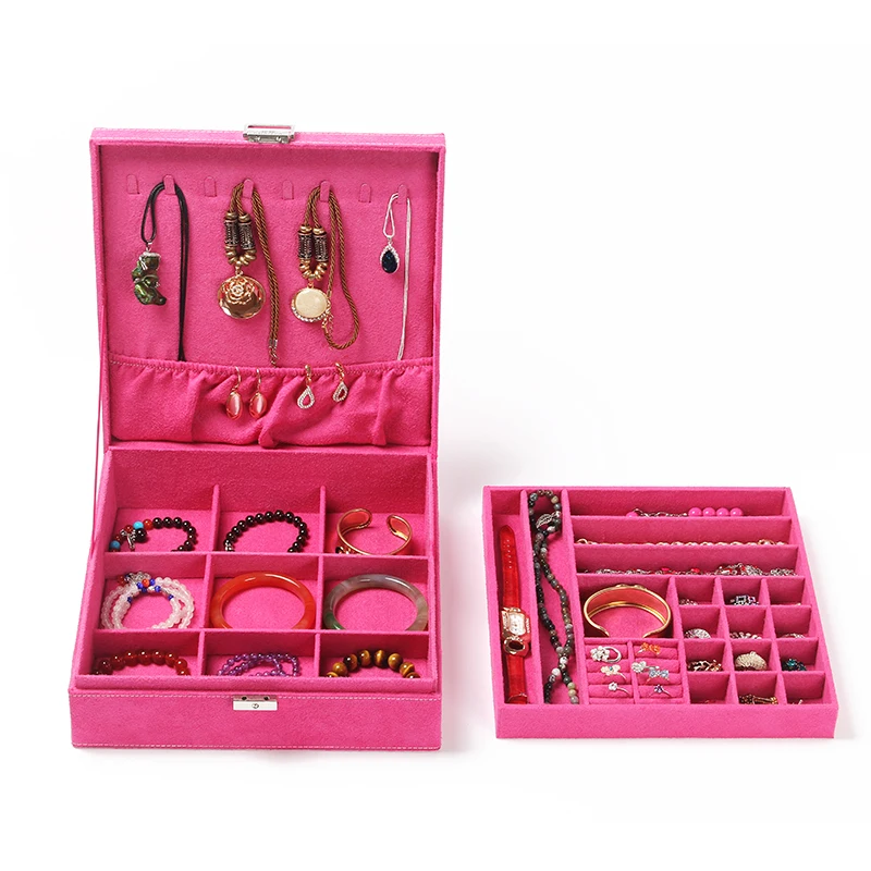 

Velvet Jewelry Case Pattern Rectangular Drawer Jewelry Storage Square Trinket Box