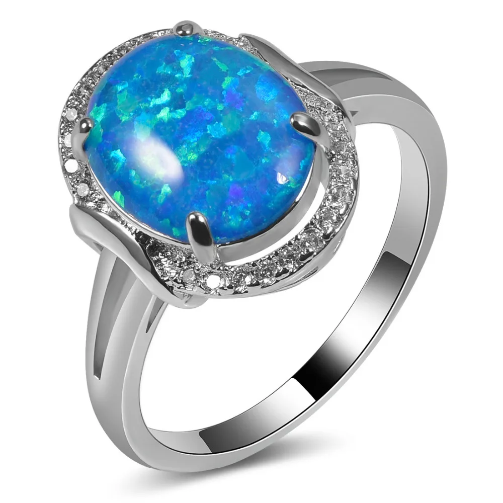 Buy Blue Fire Opal 925 Sterling Silver Engagement