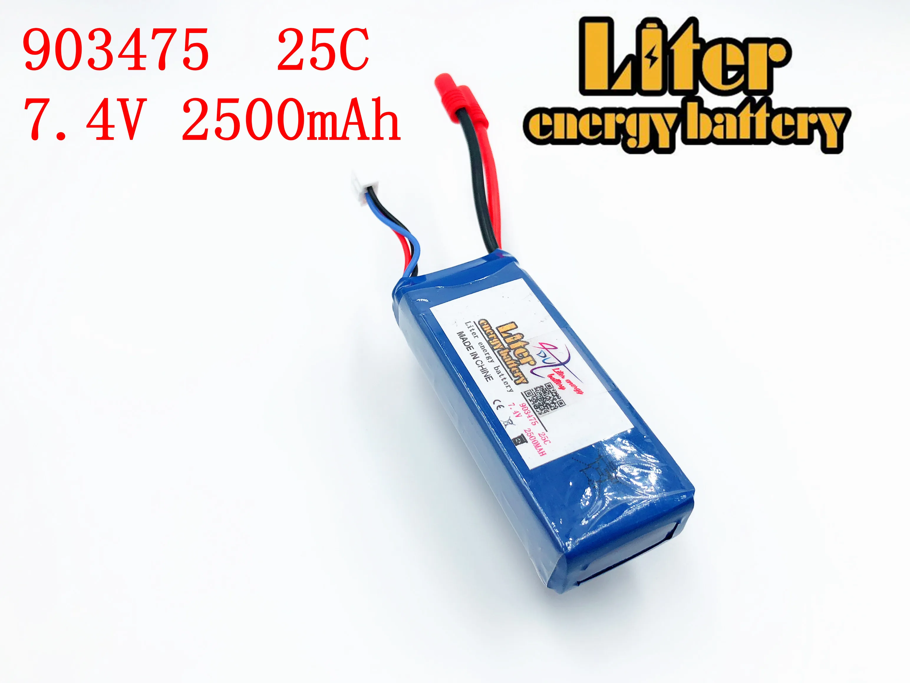 7.4V 2500mAh 25C Drone Battery 903475 For RC MJX X101/MJX X102H SYMA X8C X8W X8G X8HC X8HW X8HG Wltoys V262 Quadcopter | Электроника