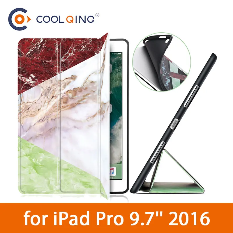 

TPU Soft Tablets Case For iPad Pro 9.7 2016 Fashion Marbling Pattern Patchwork Protective Smart Tablet Case For iPad Pro Case