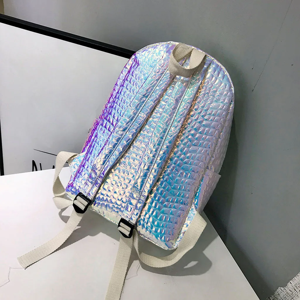 Для женщин лазерная голограмма рюкзак Для женщин сумка из искусственной кожи с голографический дизайном Многоцветный Геометрические клетчатые рюкзак мини-рюкзак# LR1