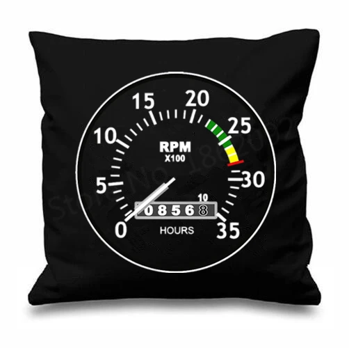 

Novelty Geek Rev Counter Cushion Cover Vehicle RPM Racing Decorative Throw Pillow Case Cool Black Race Motorsport Gift Car Decor