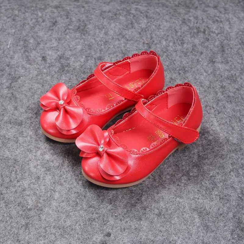 J Ghee 2016 Spring Autumn Fashion Kids Shoes Girls Single Shoes Princess Bow-tie Butterfly-knot With Rhinestone Children's Shoes