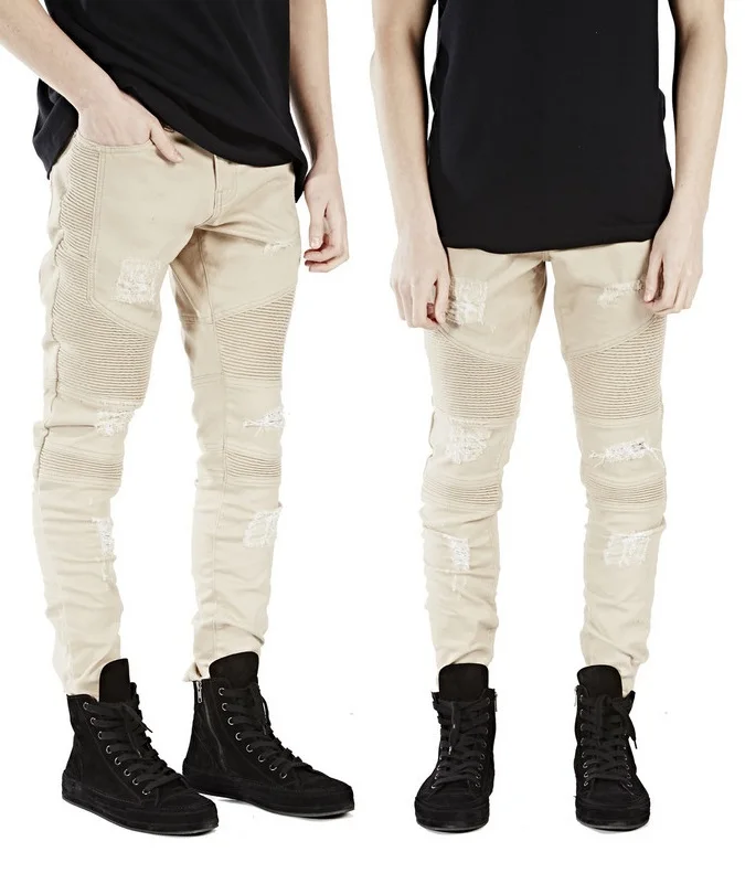 ripped khaki joggers