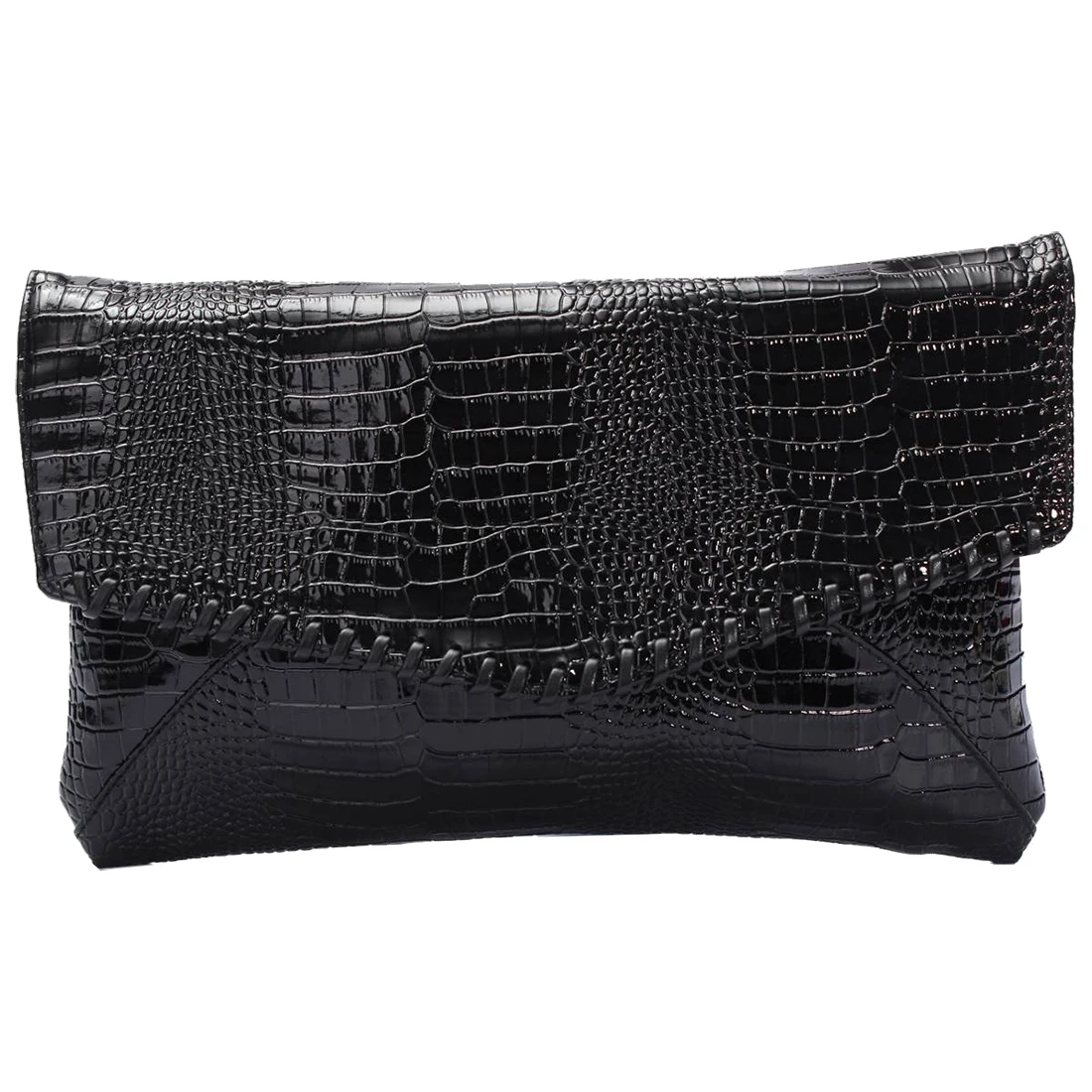 

Crocodile pattern Handbag for Evening Party black