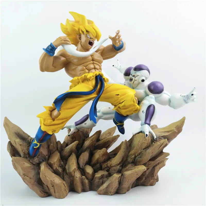 30cm Dragon Ball Z DBZ Super Saiyan jin Goku VS Frieza GK Resin Model