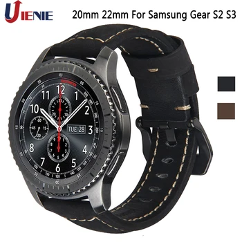 

20mm 22mm Leather Watchband Straps for Samsung S2/S3 Sport Classic Wrist Band Bracelet for Samsung Galaxy Watch 42 46mm Strap