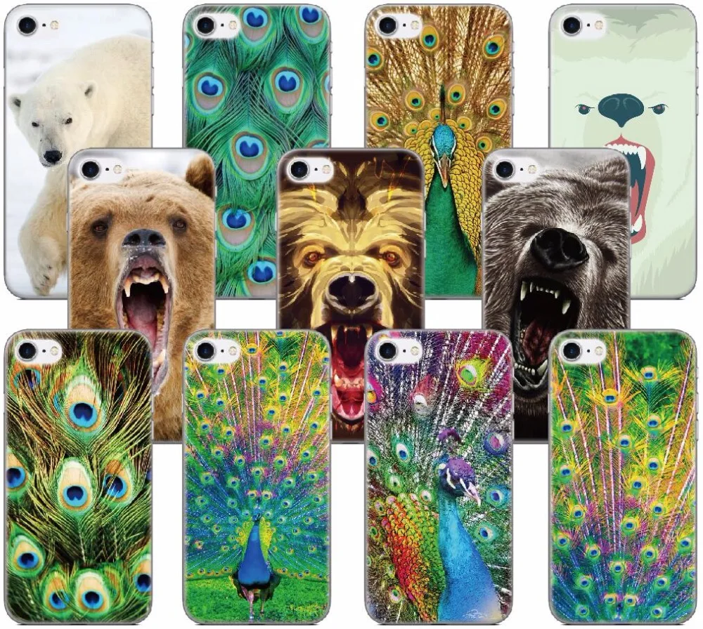 

Soft TPU Bear Peacock Phone Case For Vodafone Smart V8 X9 N8 N9 Lite C9 E8 Prime 6 Turbo 7 Ultra 7 First 7 Mini 7 Silicon Cover