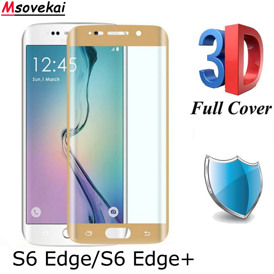 Защитное 3d стекло изогнутое закаленное для Samsung Galaxy S6 Edge Plus/Samsung 9H|Защитные стёкла