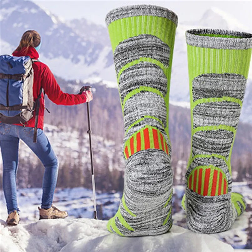Мужские и женские длинные лыжные толстые спортивные носки зимние теплые хлопковые сноубордические альпинистские походные носки Новые#2s14# FFN