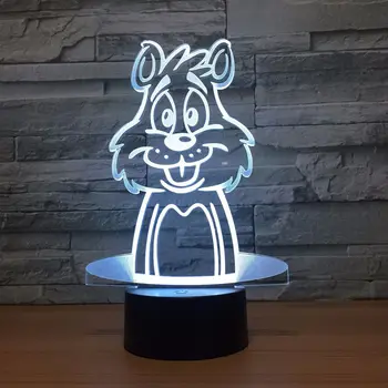 

Mouse 3d night light acrylic 7 color rechargeable lamp led atmosphere lights 1395