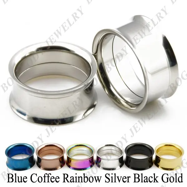 BOG High Polished Surgical Steel Double Flared Internally Threaded Ear