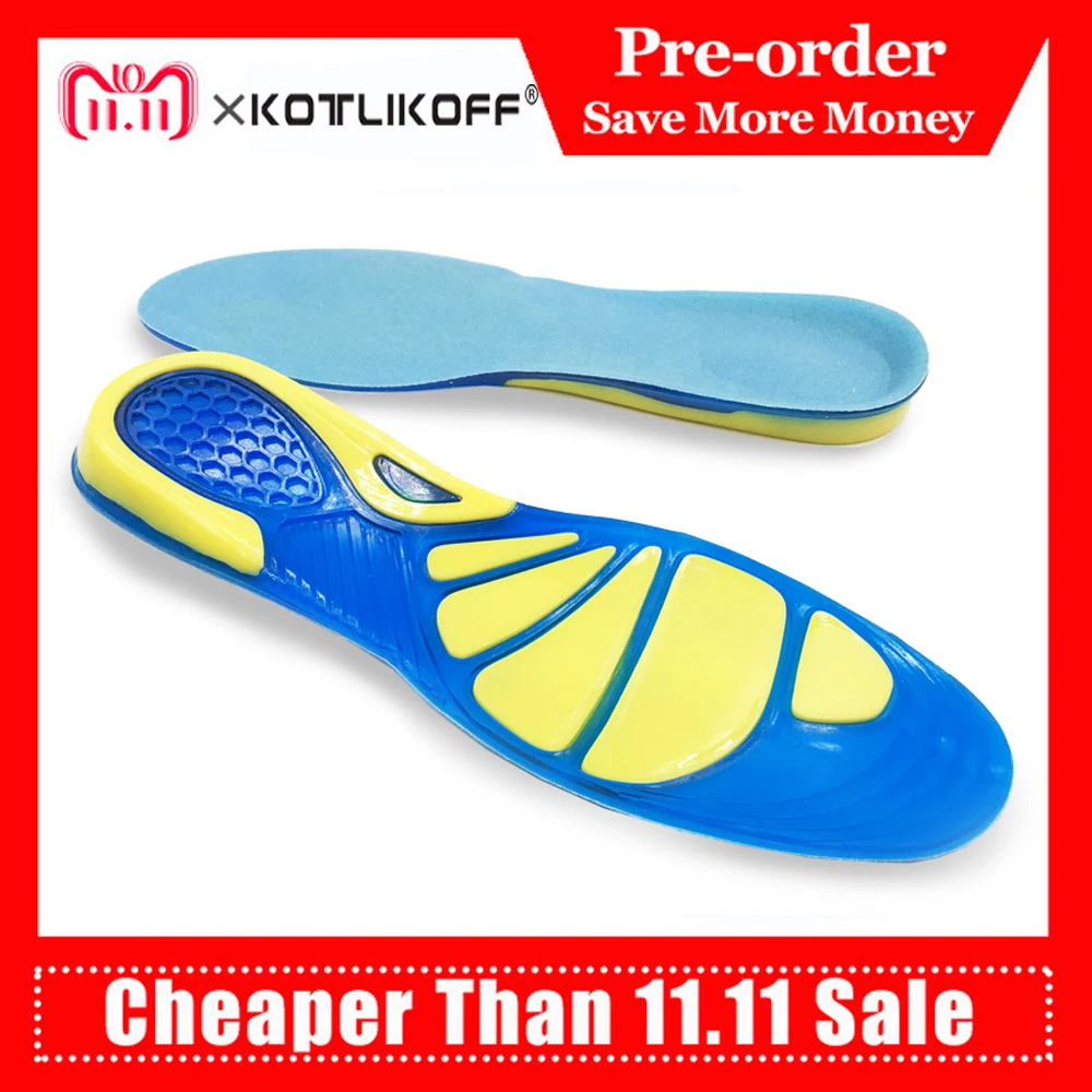 KOTLIKOFF Silicon Gel Insoles Foot Care for Plantar Fasciitis Heel Spur Running Sport Insoles Shock Absorption Pads men/women KOTLIKOFF Silicon Gel Insoles Foot Care for Plantar Fasciitis Heel Spur Running Sport Insoles Shock Absorption Pads men/women