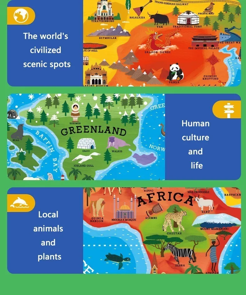 100 шт. Детские познавательная головоломка географические карты 40*76 см мира человека география Рождественская Подарочная коробка подарок