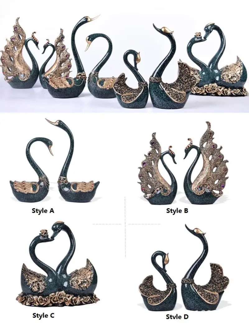 Creative Couple Swan Decoration Home Furnishing Living Room TV Cabinet Decoration Wedding Gift Wedding Gift