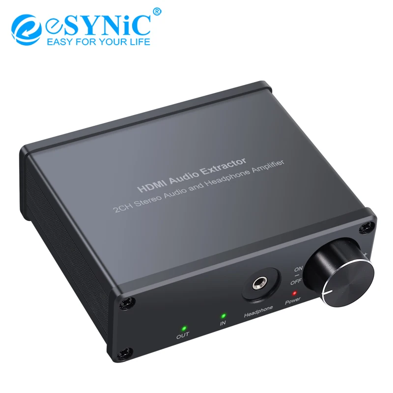 

HDMI Audio Extractor With Volume Control HDMI + RCA 3.5mm Stereo Converter Headphone Amplifier Splitter Adapter Support 4K 3D