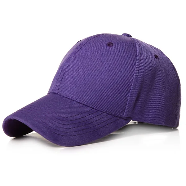 Одноцветная Бейсболки для женщины и мужчины хип хоп Классическая шляпа поло стиль модная Повседневная Регулируемая унисекс Бейсболка для Спорта на улице - Цвет: Фиолетовый