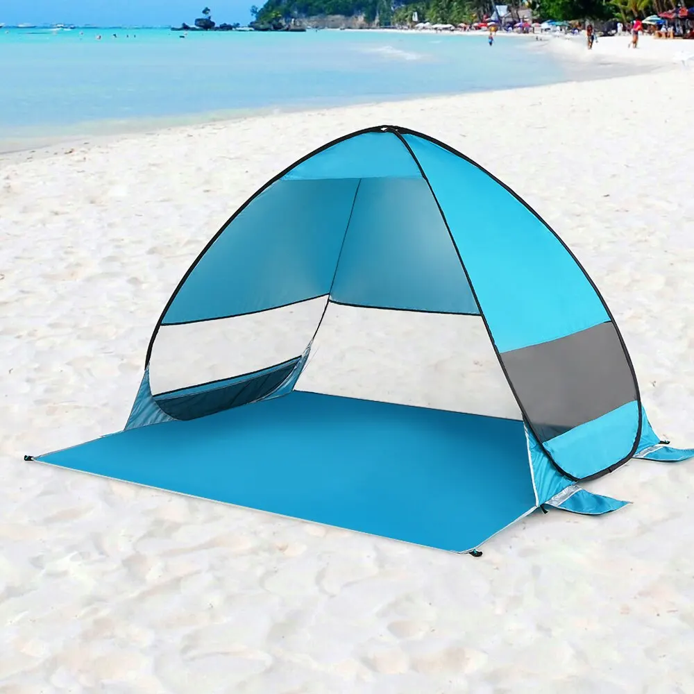 

Automatic Pop Up Beach Tent Camping Tent Cabana Portable UPF 50+ Sun Shelter Camping Fishing Hiking Canopy 2 person tent Blue