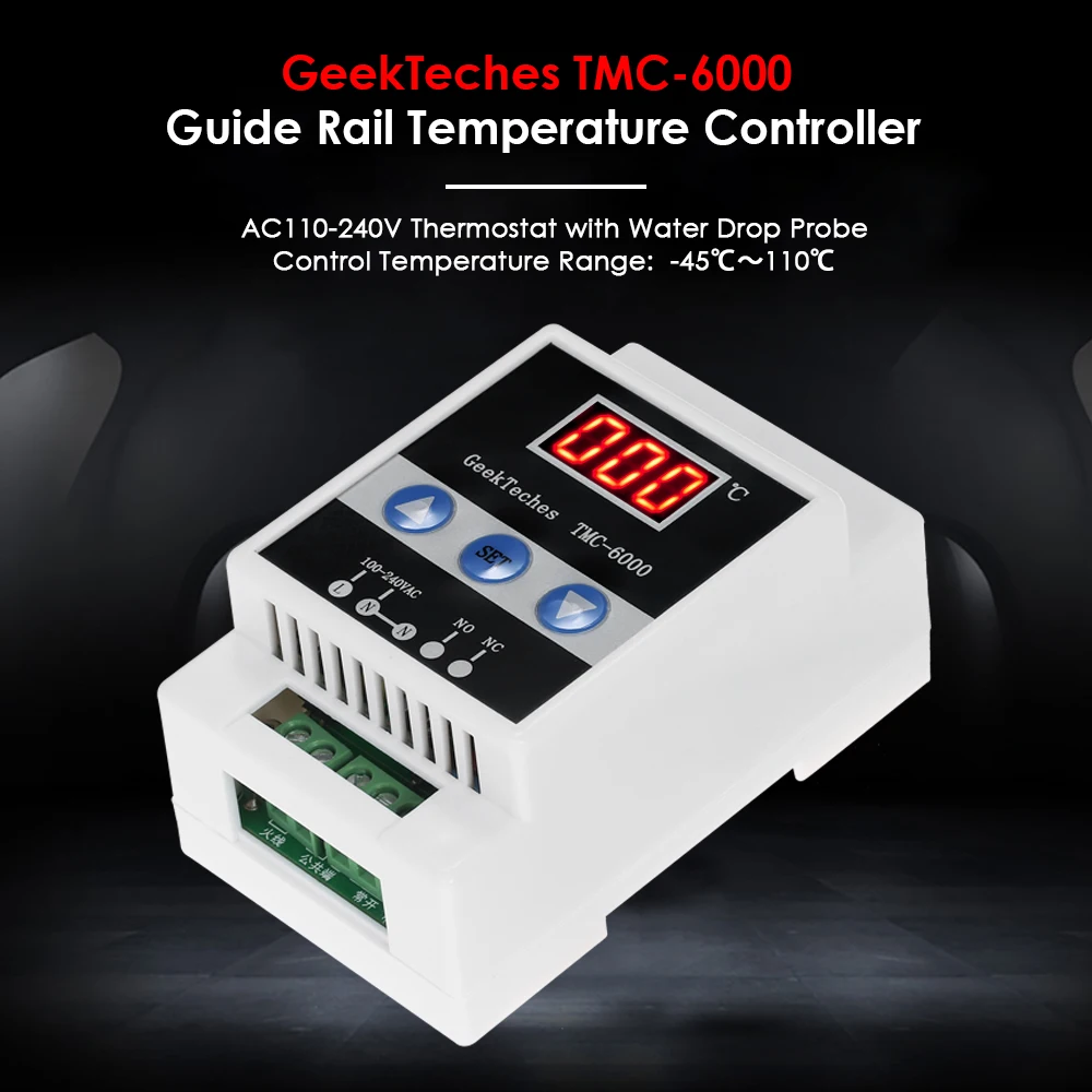 

TMC-6000 110-240V Guide Rail Thermoregulator Digital Temperature Controller Thermostat Refrigeration Heating Temperature Control