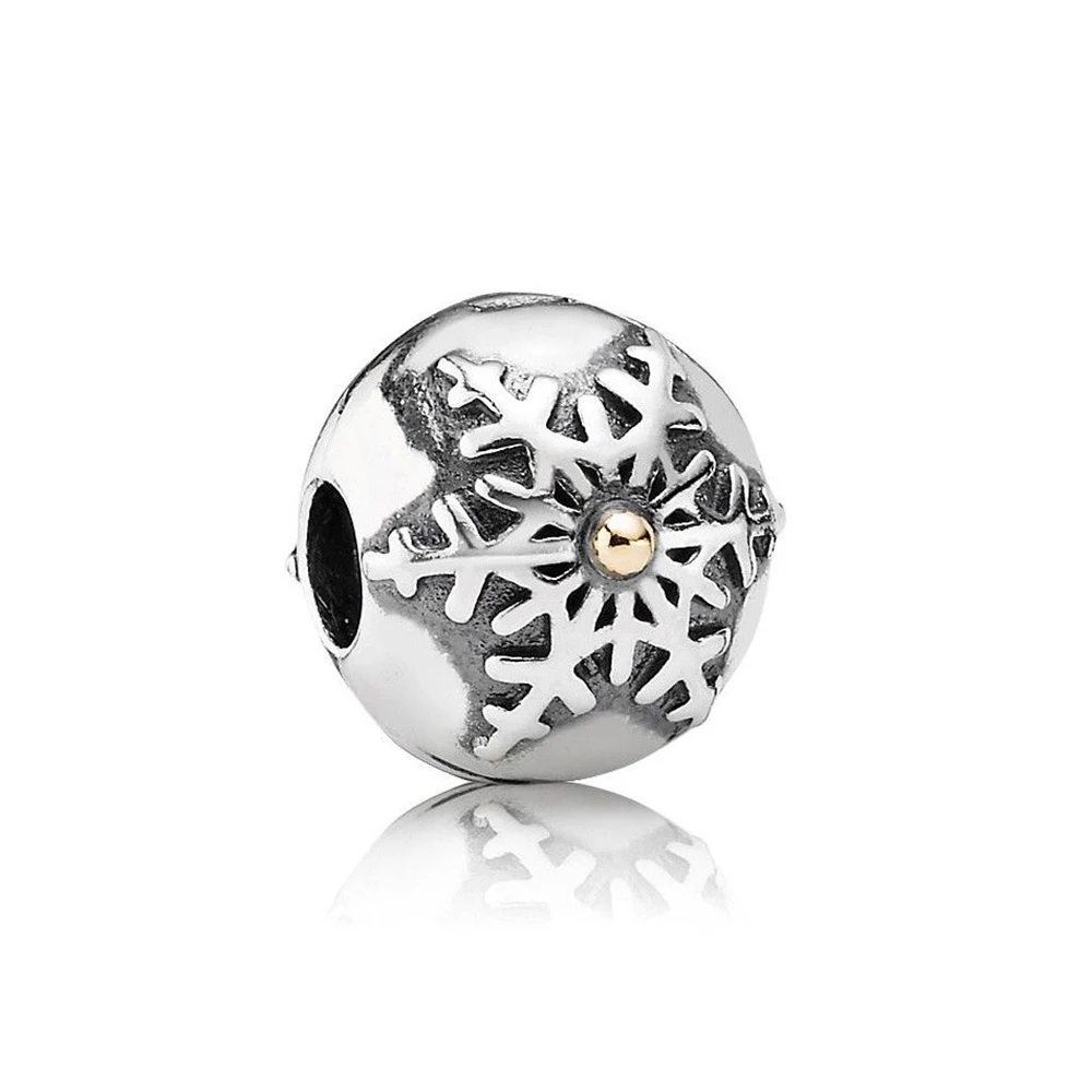 

NEW 100% 925 Sterling Silver 1:1 Genuine Gem 791232 Charm Snowflake Clip Fit DIY Bracelet Original Women Wedding Vintage