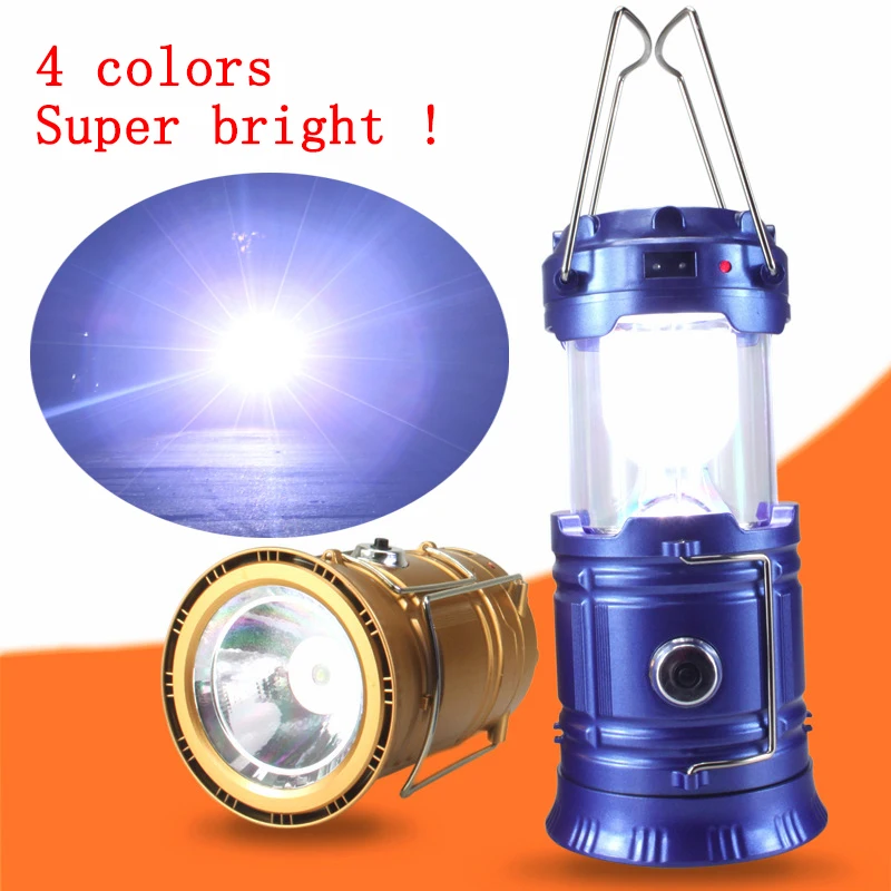 

Portable 6LED Outdoor Emergency Solar Charging Camping Lamp 2 In 1 Flashlight Hand Lamp Outdoor Hiking Lanterns Tent Lights
