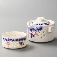 Простой 1 чайный горшок+ 1 чайная чашка, офисный дорожный чайный набор, фарфоровый чайный горшок, персональный чайный горшок, керамическая чашка, чайник, чашка Quick D030