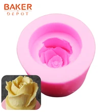 BAKER DEPOT розовая силиконовая форма для выпечки формы для мыла Свеча торт украшение 3D цветок конфеты шоколадная форма DIY ремесло штукатурка