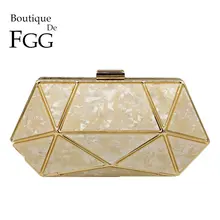 Бутик де фгг шестигранный мраморный узор Дамская акриловая прямоугольная Сумочка вечерняя сумка женская мода день металлические клатчи цепь сумка на плечо