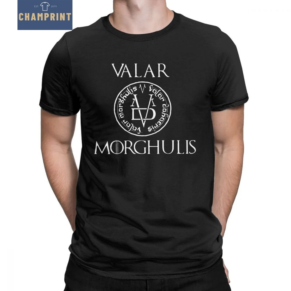 

Man's Game Of Thrones T Shirts Valar Moghulis Raglan T-Shirts Amazing O Neck Short Sleeve Clothes Pure Cotton Tees Plus Size