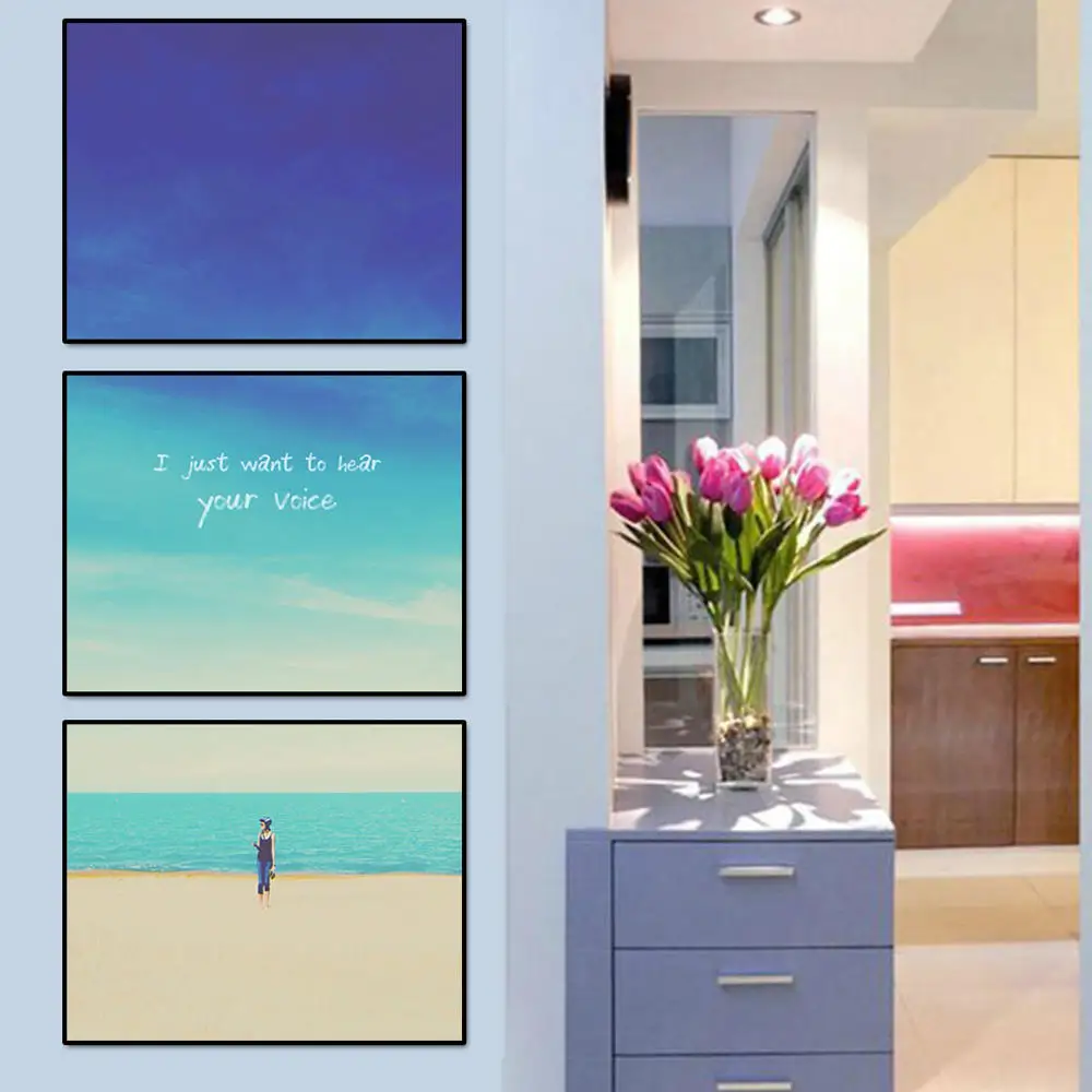 

40*30cm*3 Seaside landscapes No Framed DIY Painting By Numbers Painting Modern Picture Home Decor For Living Room